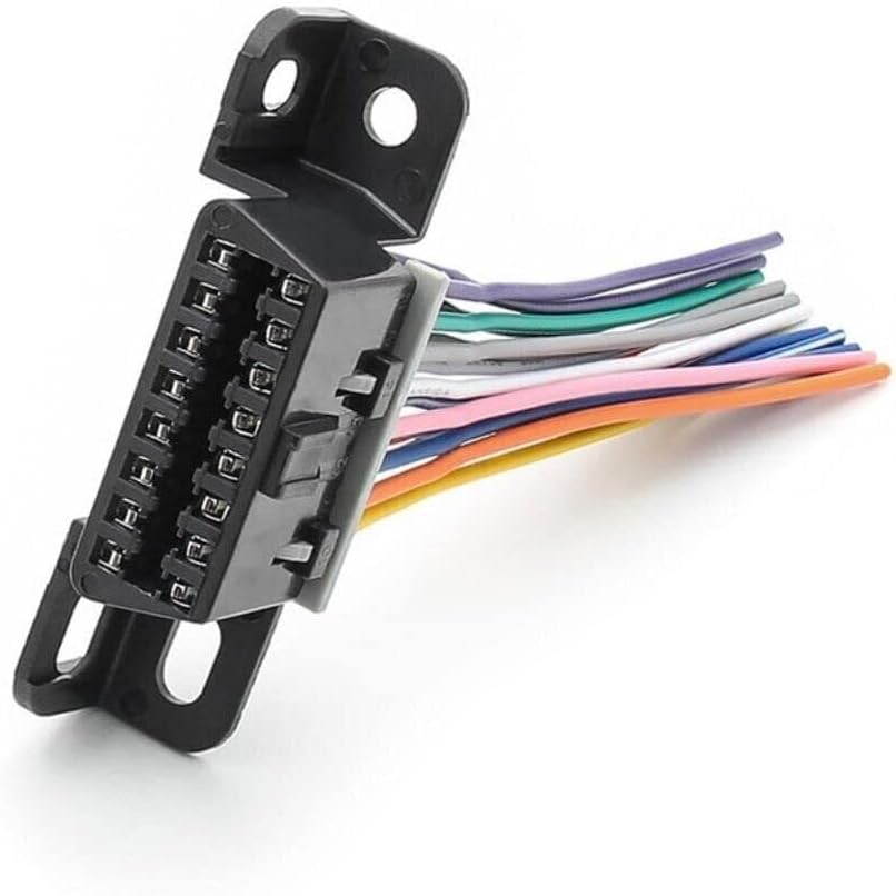 Connettore OBD2 con presa di montaggio sotto il cruscotto, 16 pin femmina, precablato, aperto, OBD