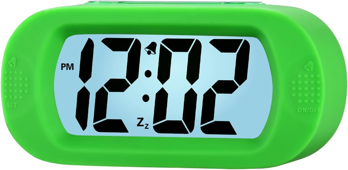 Orologio-Sveglia da Viaggio LCD on Cover Protettiva in Silicone Alimentato a batteria