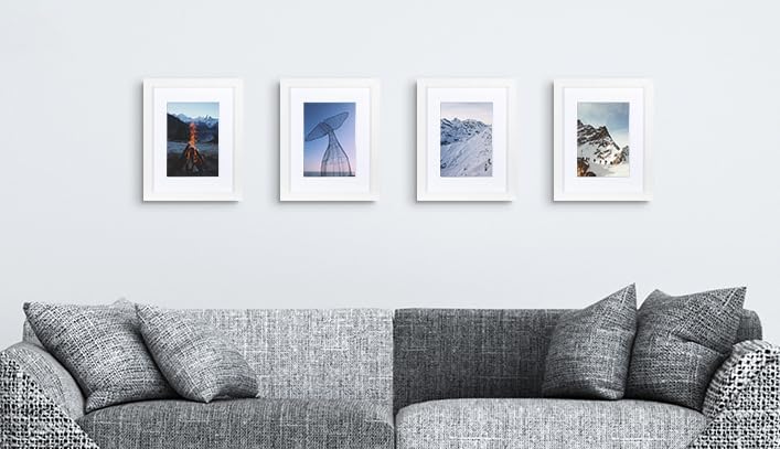 Set di 4 cornici bianche in legno per foto da 25 x 20 cm