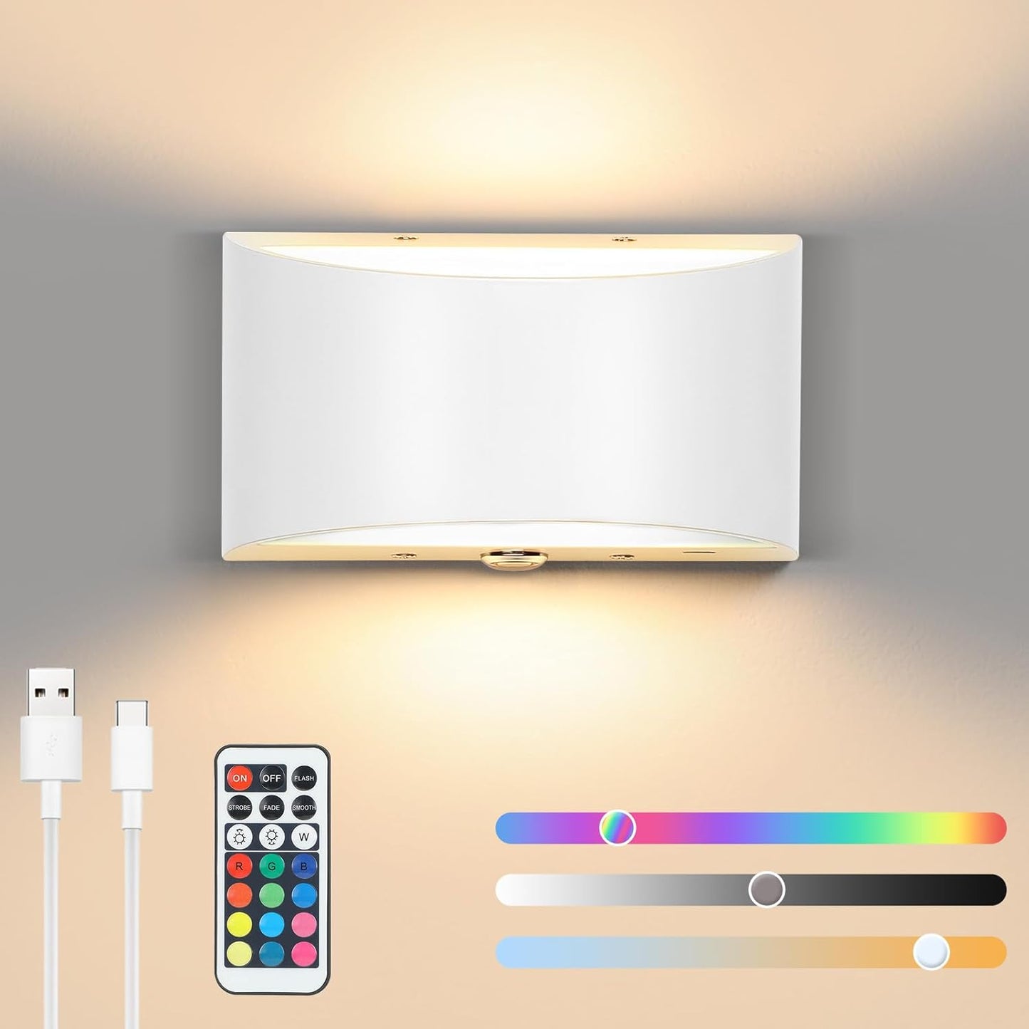 Lampada Lampop RGB da Parete Senza Fili per Interni con Telecomando e Touch