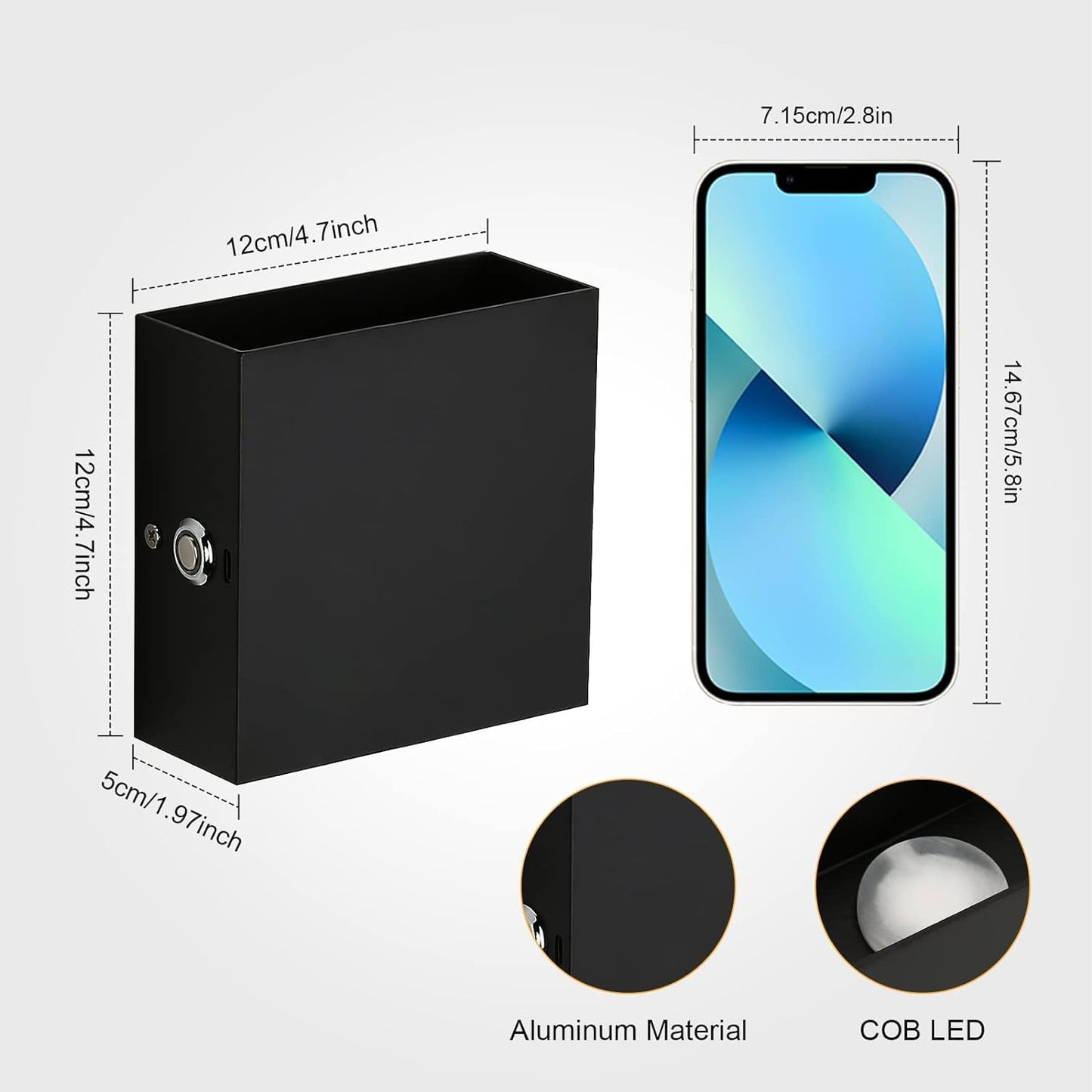 Applique Lightess a batteria da 5000 mAh, ricaricabili, senza fili dimmerabili