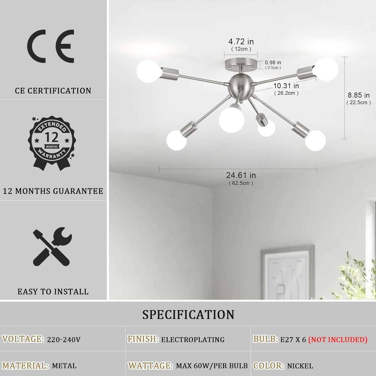 Lampadario Sputnik 6 Luci