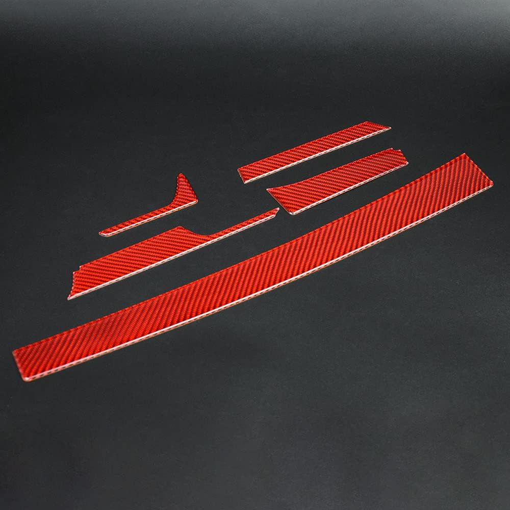 Adesivi decorativi per console centrale auto in fibra di carbonio, accessori per console centrale in fibra di carbonio, strumenti per Chevrolet Camaro 2016 2017 2018 2019, accessori rossi