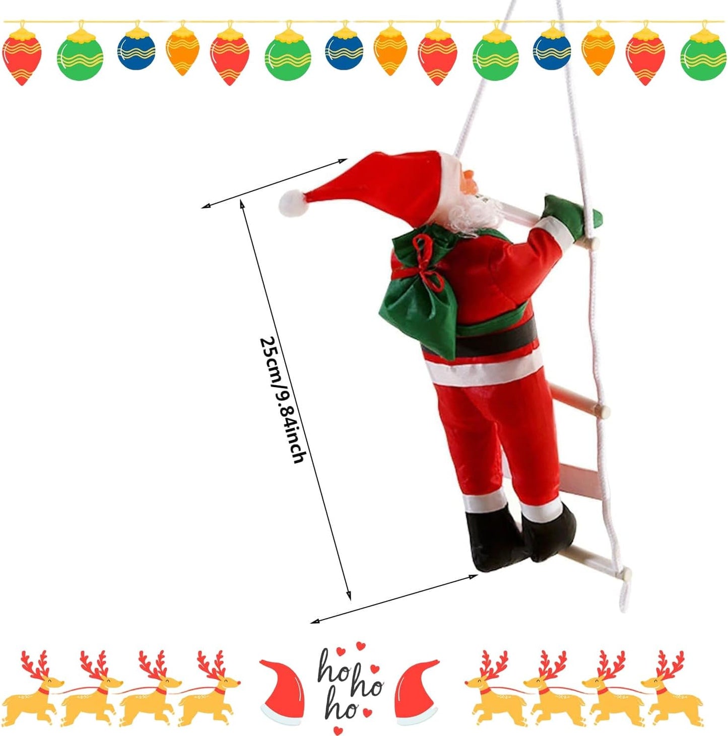Babbo Natale sizzlepop sulla scala - 25 CM