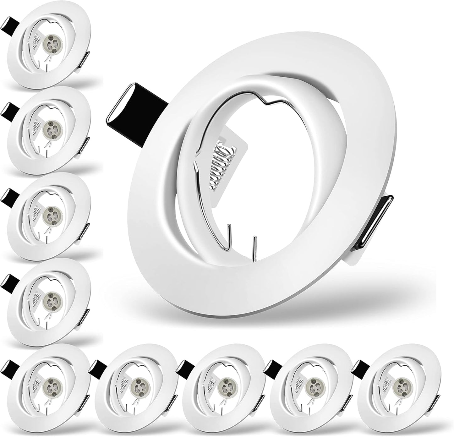 Cornice Faretto LED da Incasso per Cartongesso, incl. Portalampada GU10 Set da 10
