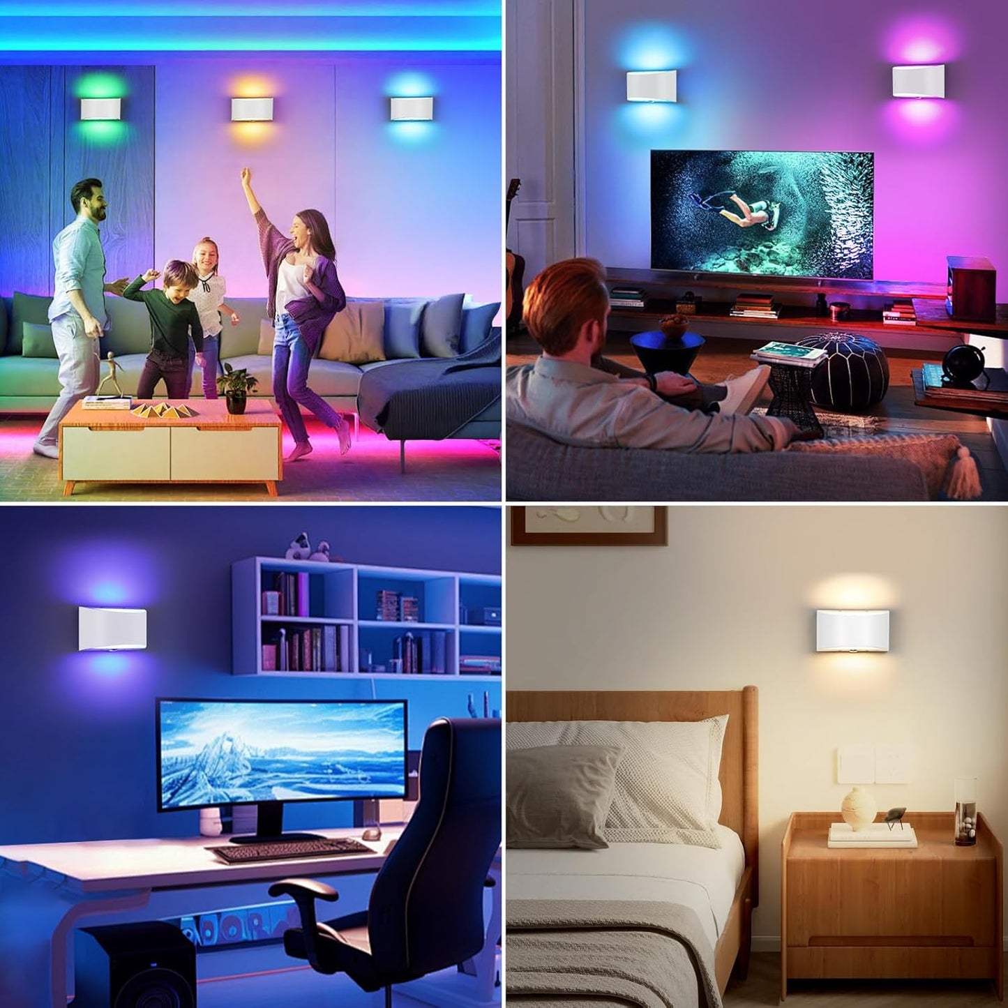 Lampada Lampop RGB da Parete Senza Fili per Interni con Telecomando e Touch
