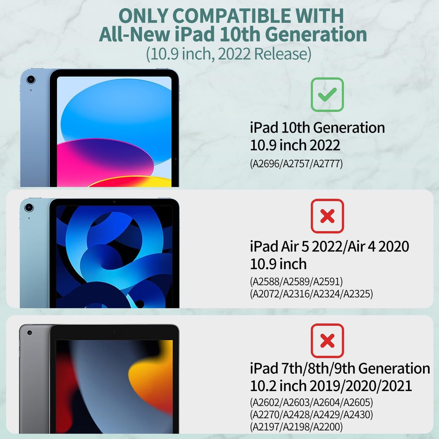 Custodia per iPad 10a generazione 2022 da 10,9 pollici