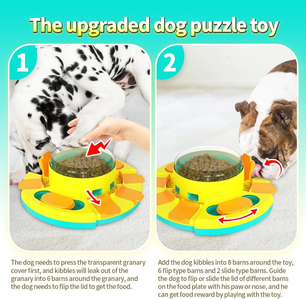 Giocattoli interattivi per cani, puzzle per cani per addestramento e alimentazione divertente, puzzle per cani di piccola e media taglia, migliora l'intelligenza del tuo cane