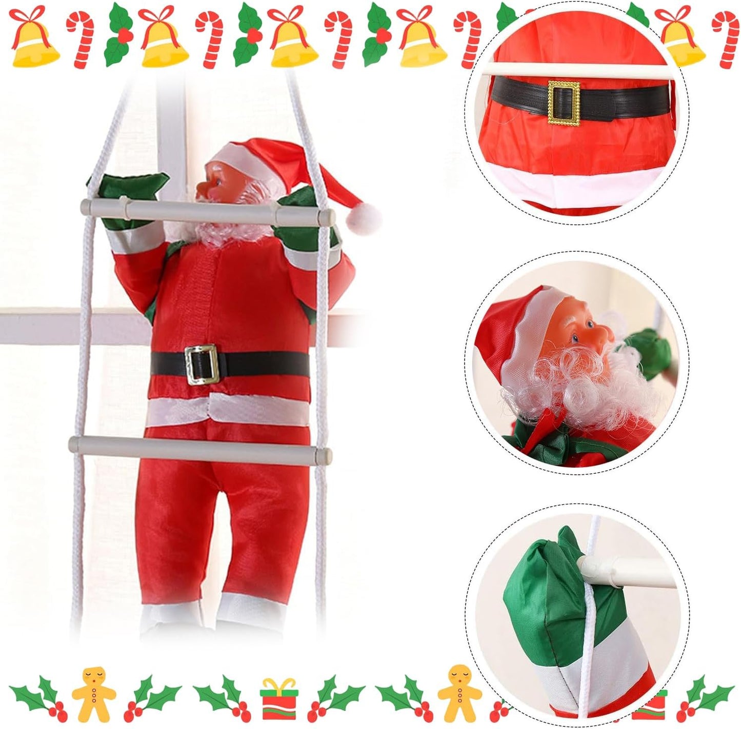 Babbo Natale sizzlepop sulla scala - 25 CM
