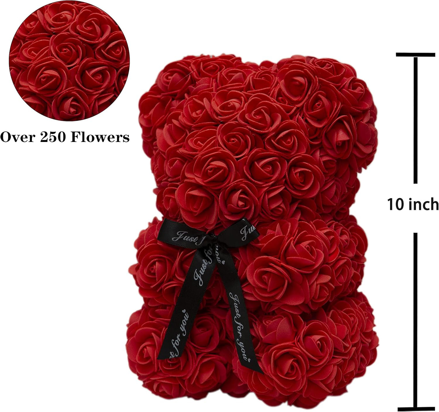 ORSETTO DI ROSE ROSSE, NUOVO, CONFEZIONE ESTERNA OPACIZZATA