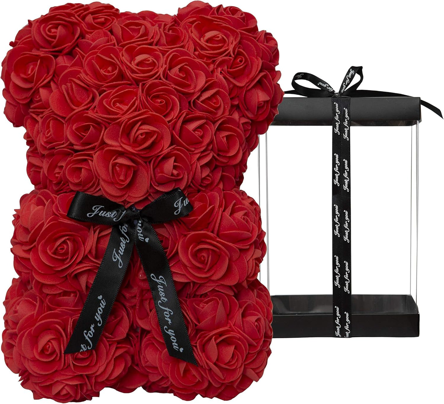 ORSETTO DI ROSE ROSSE, NUOVO, CONFEZIONE ESTERNA OPACIZZATA