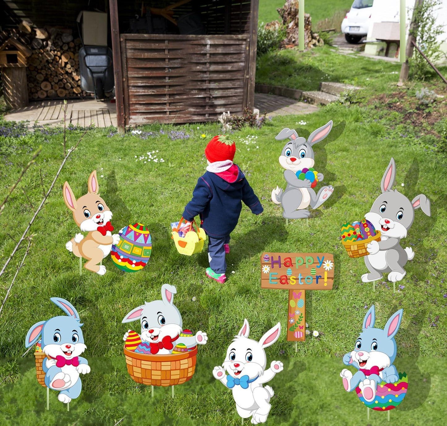 Decorazioni di Pasqua o Natale per prato , 8 pezzi