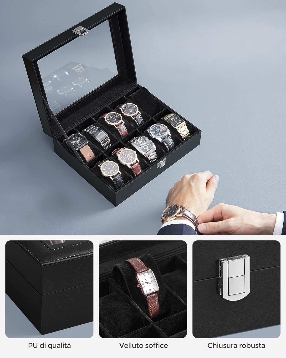 Porta Orologi a 10 Posti