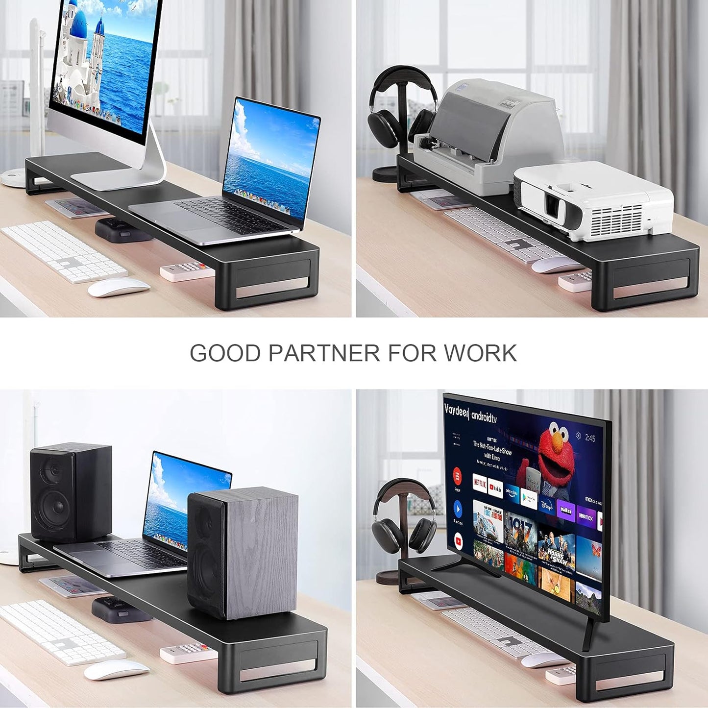 Supporto monitor scrivania in alluminio doppio monitor fino a 32 pollici per PC