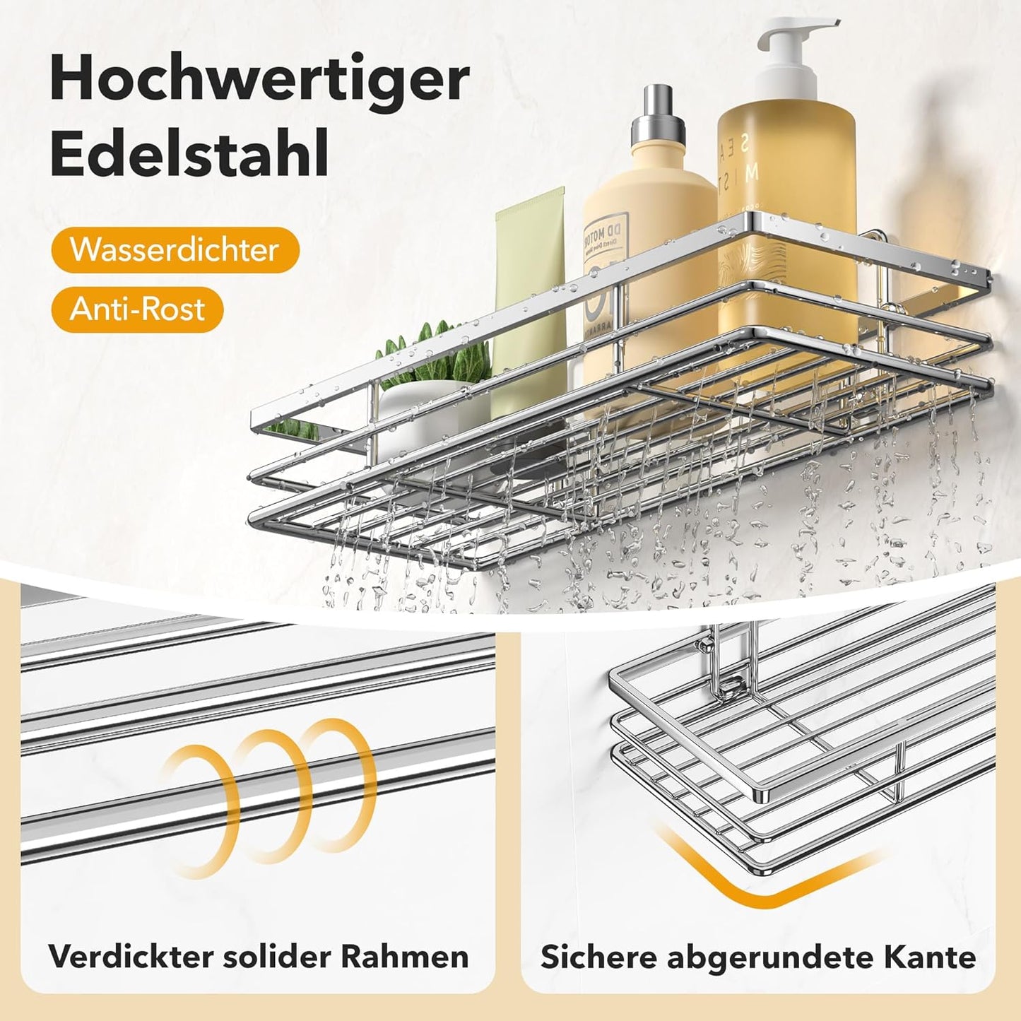 Ripiani Doccia Saffruff Senza Foratura, 2 Pezzi, Organizer Bagno