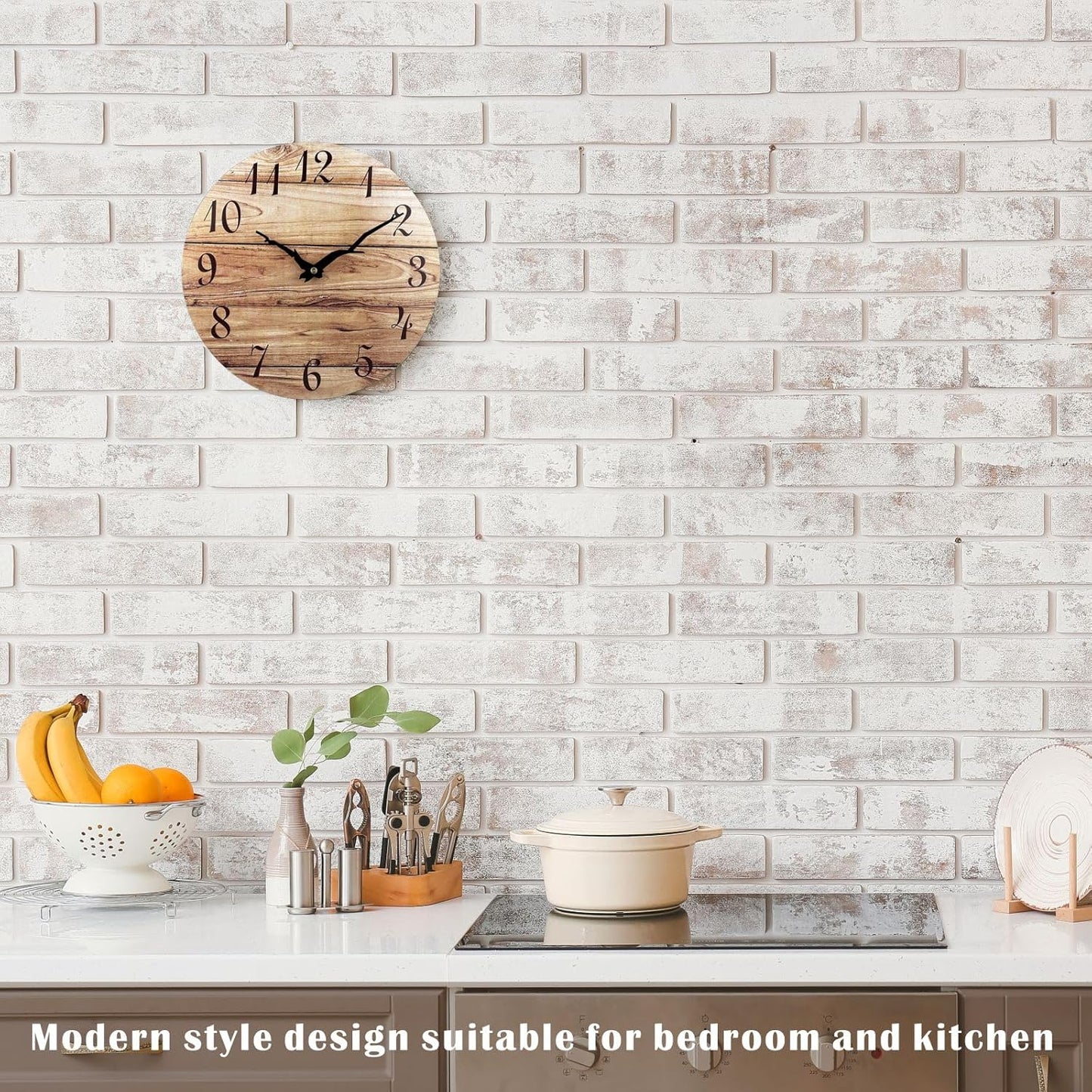 Orologi da Parete Plumeet CON GRAFICA EFFETTO Legno Senza Cornice da 30cm