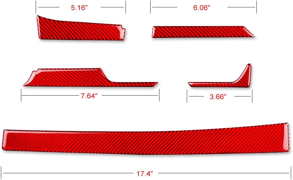 Adesivi decorativi per console centrale auto in fibra di carbonio, accessori per console centrale in fibra di carbonio, strumenti per Chevrolet Camaro 2016 2017 2018 2019, accessori rossi