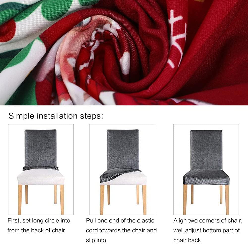 Coprisedia natalizio, set da 4 pezzi, coprisedia moderno e universale