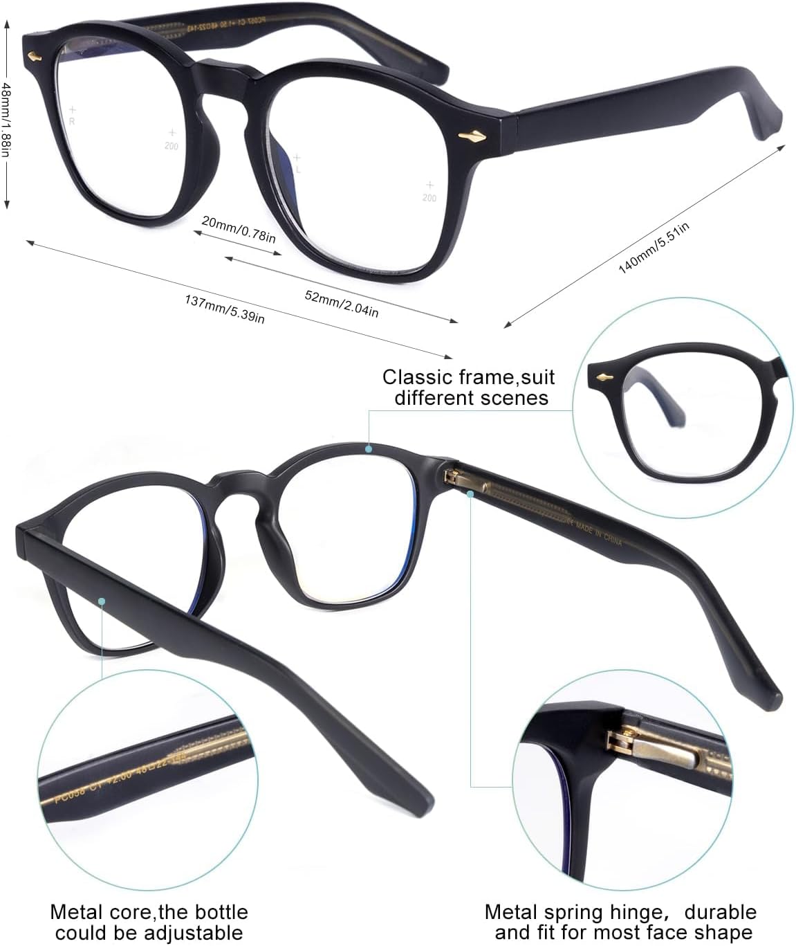 OCCHIALI Fotocromatico Progressive Multifocus Occhiali da lettura UV400
