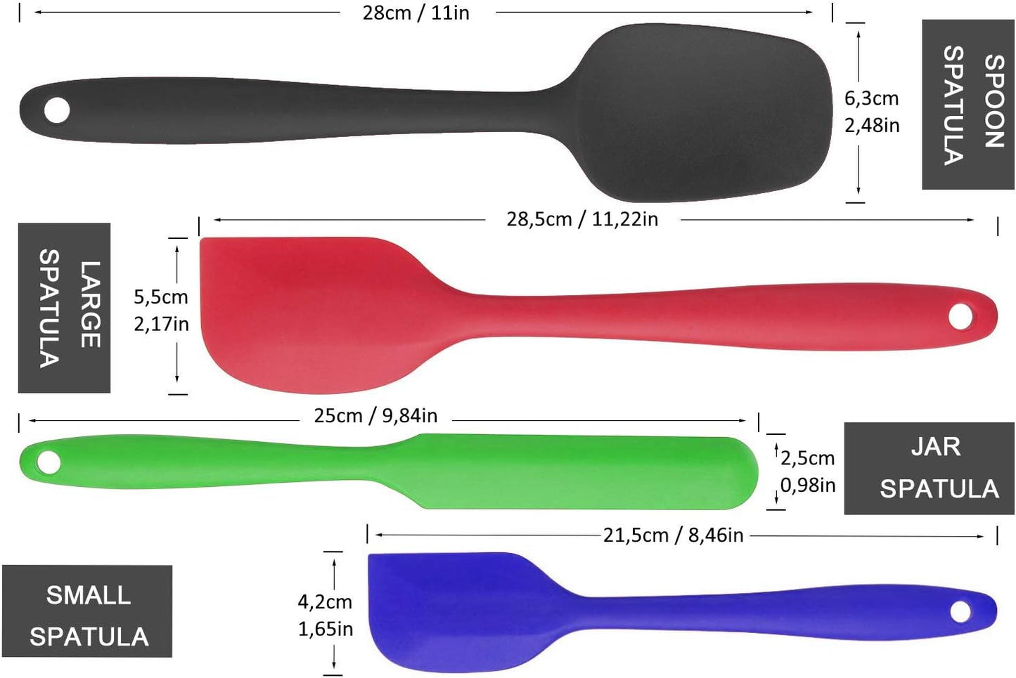 Set  (4 Pezzi) spatole in Silicone Nuove "confezione danneggiata"