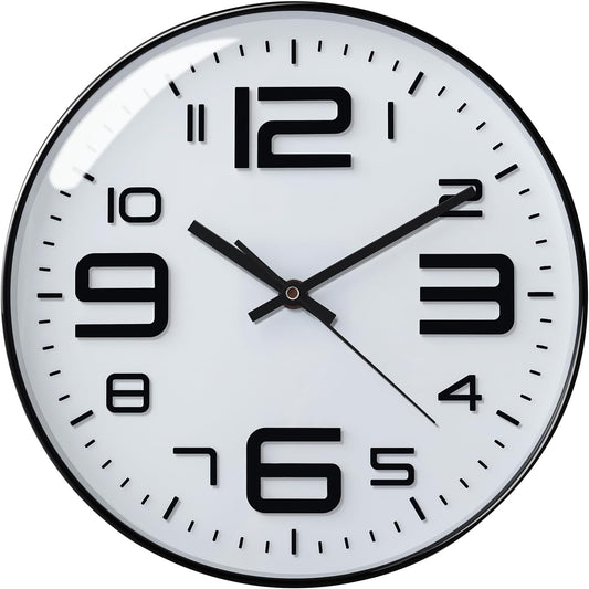 Orologio Silenzioso al Quarzo Antigraffio da 30cm. Alimentato a Batteria