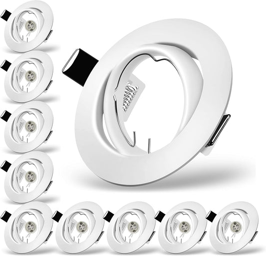 Cornice Faretto LED da Incasso per Cartongesso, incl. Portalampada GU10 Set da 10