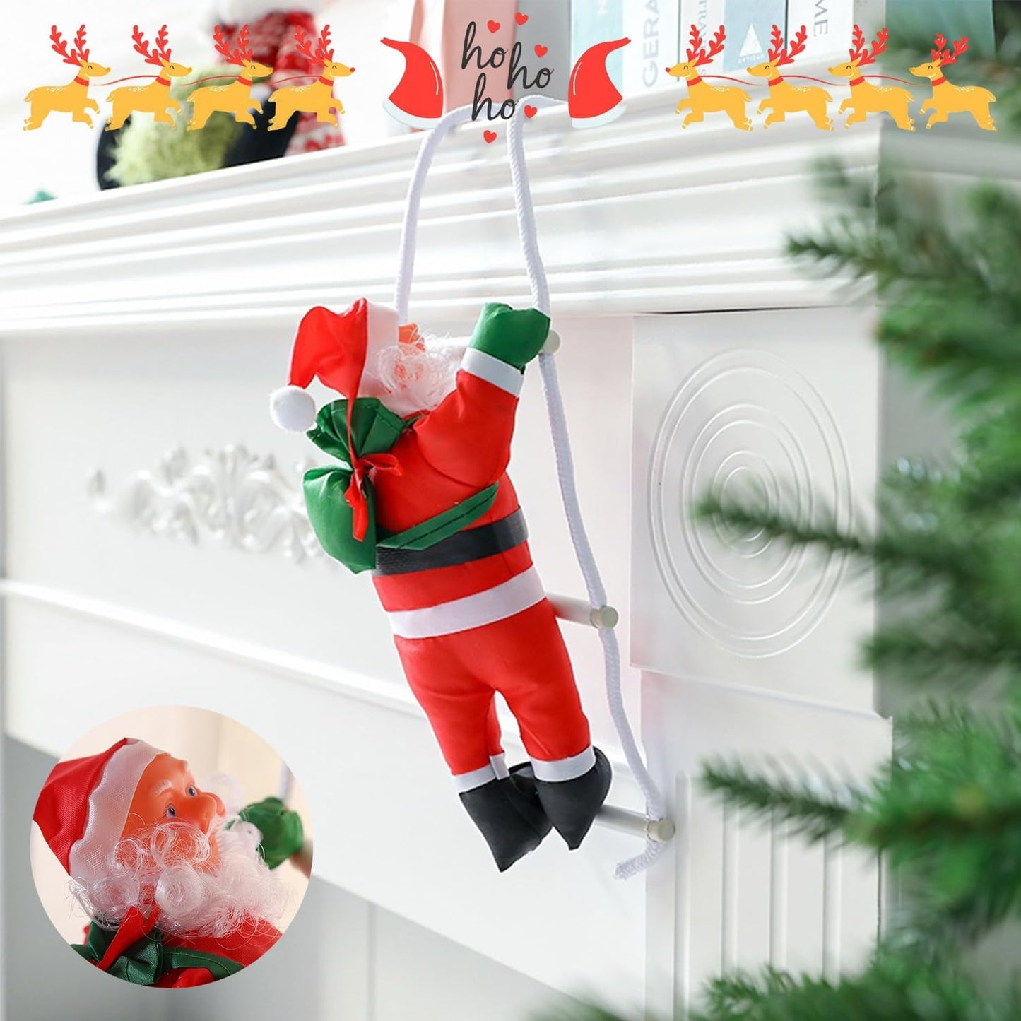 Babbo Natale sizzlepop sulla scala - 25 CM