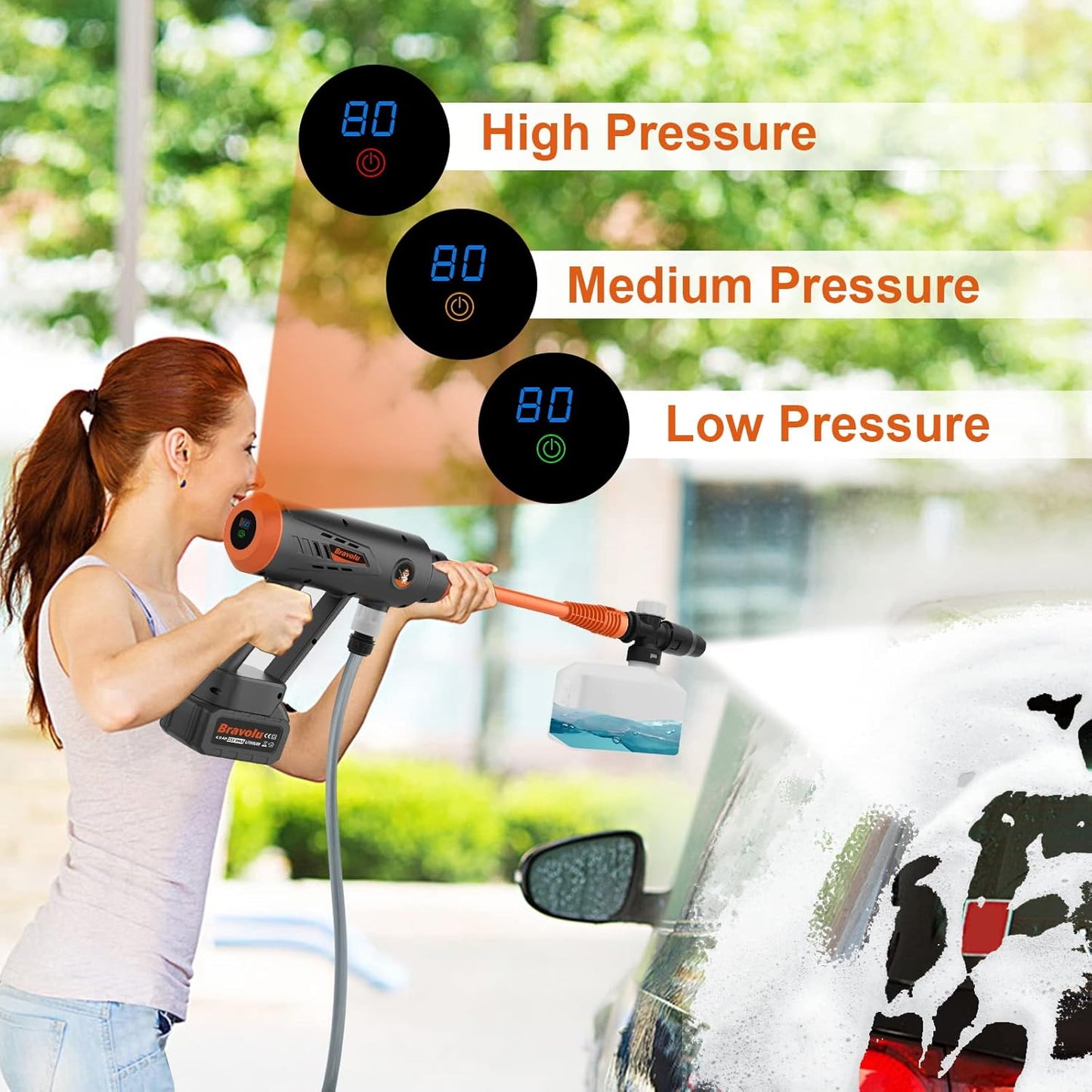 Idropulitrice ad alta pressione a batteria, Bravolu Max 580 PSI