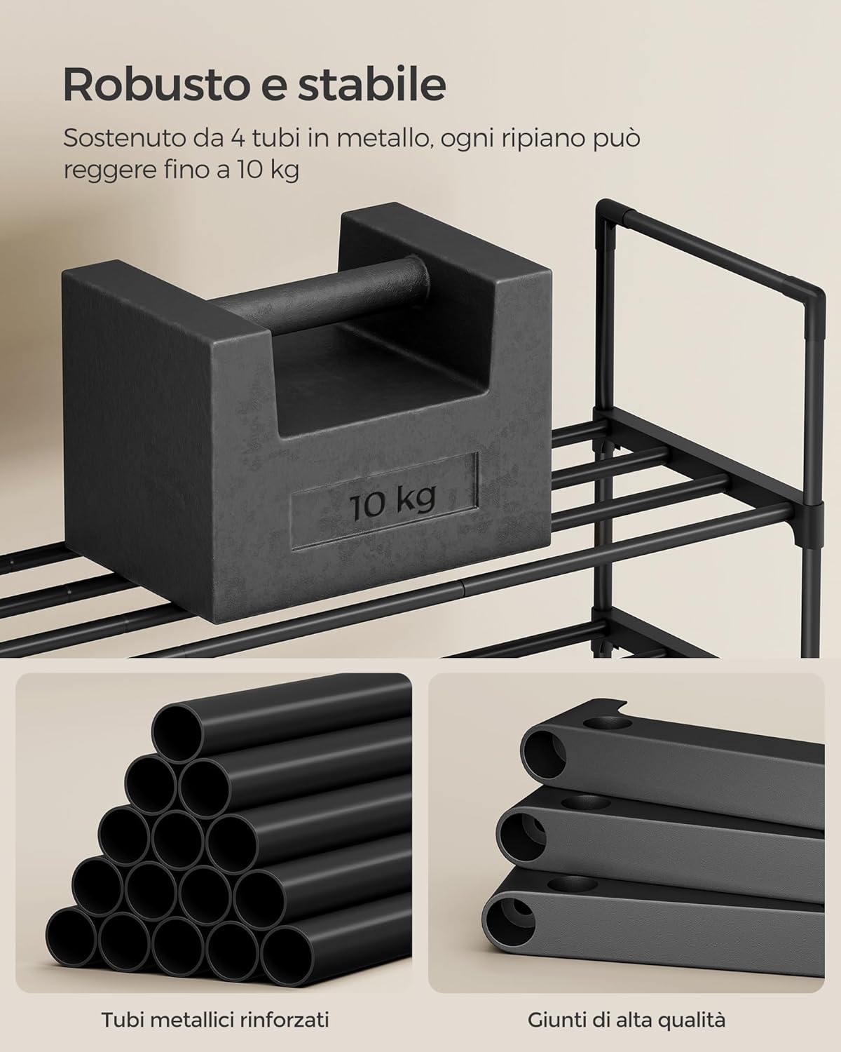 Scarpiera SONGMICS  a 3 Ripiani 30X92X55 CM