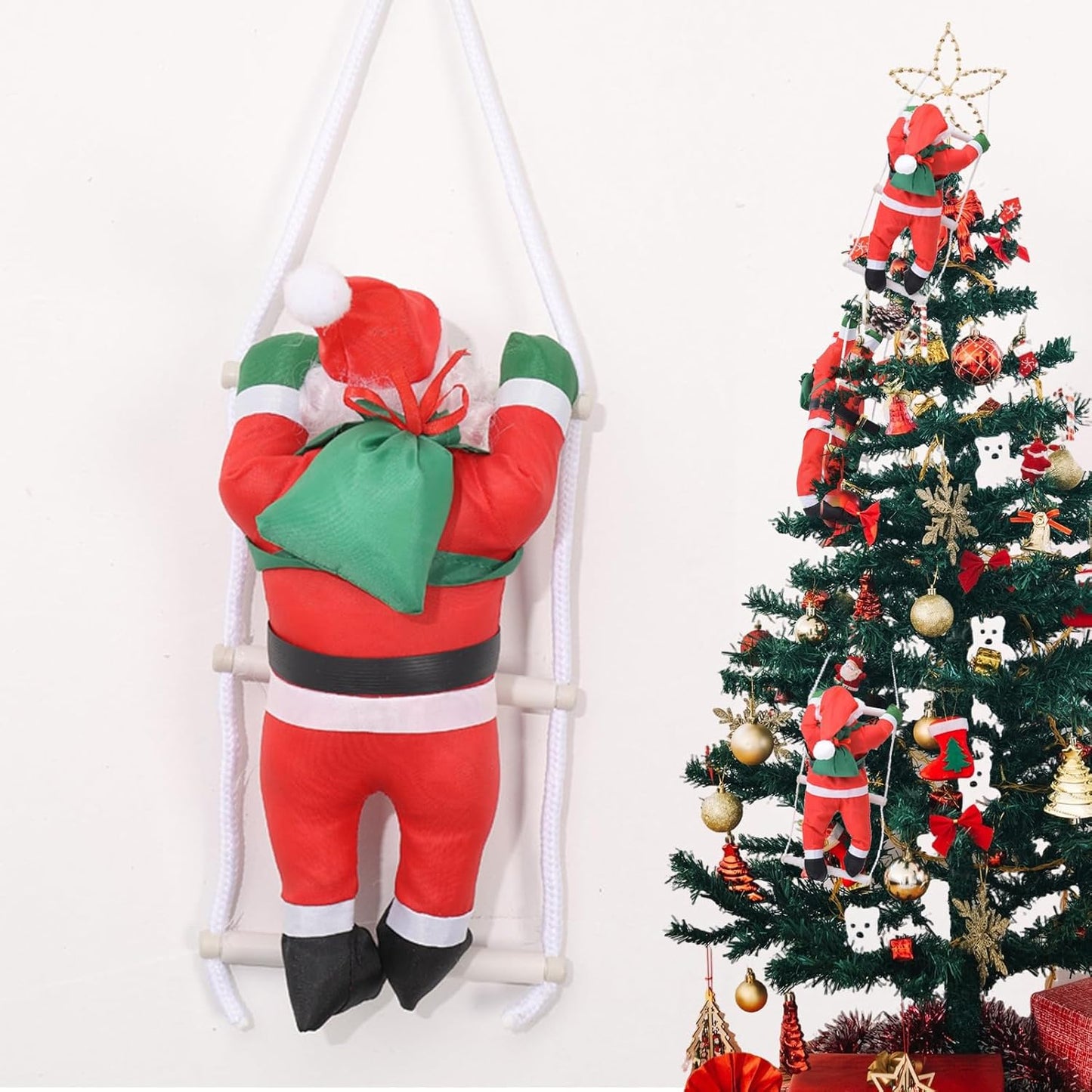 Babbo Natale sizzlepop sulla scala - 25 CM