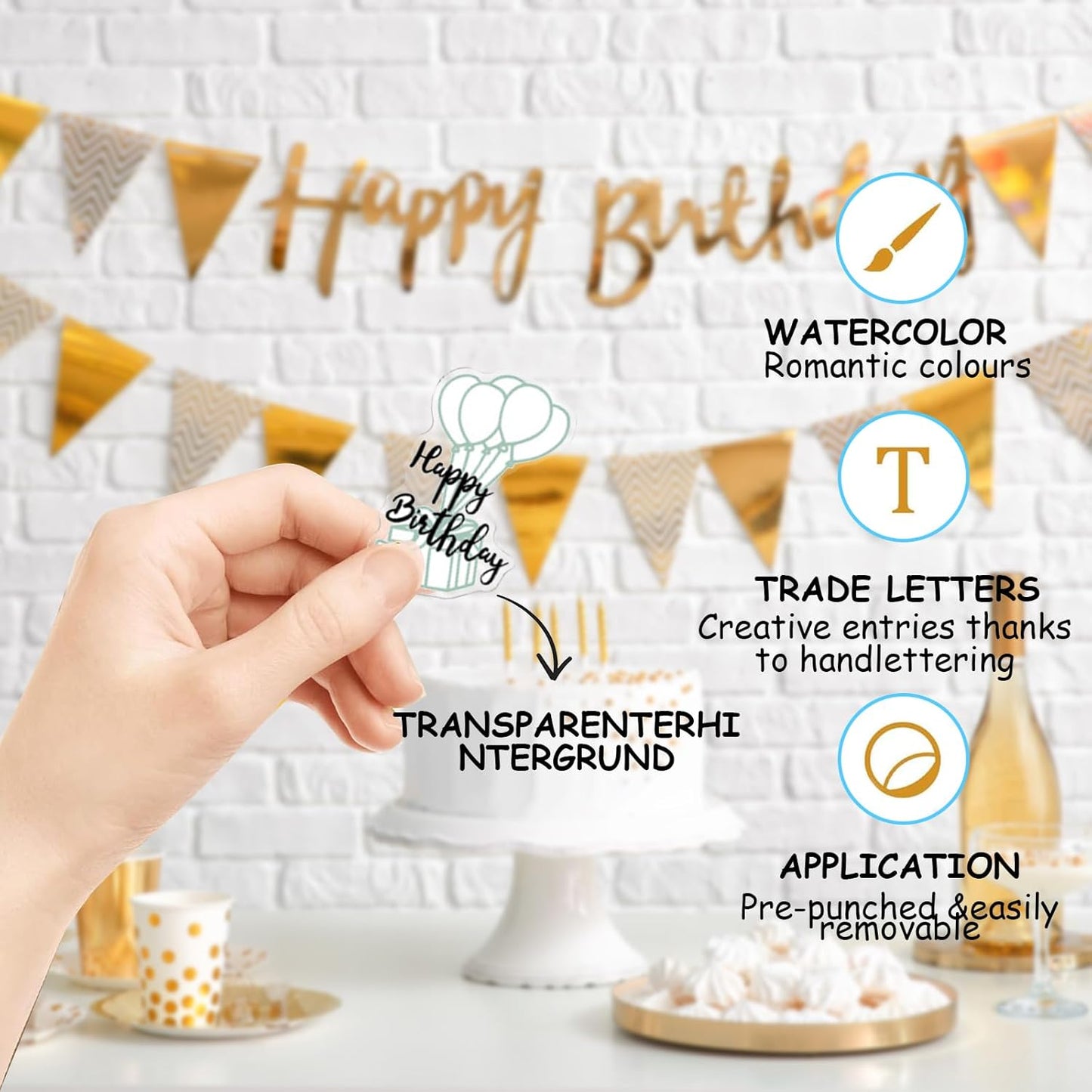 set di adesivi per compleanno