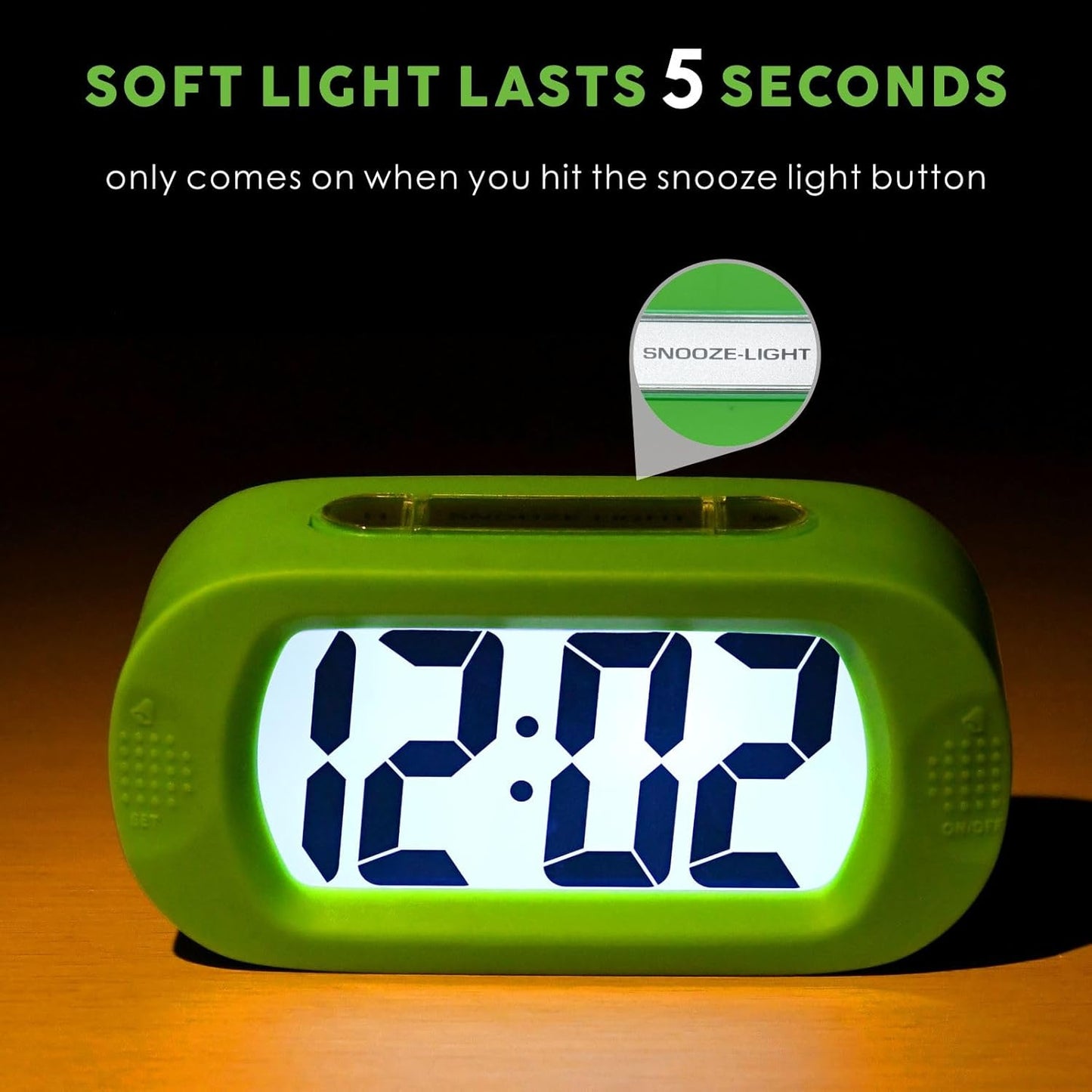 Orologio-Sveglia da Viaggio LCD on Cover Protettiva in Silicone Alimentato a batteria