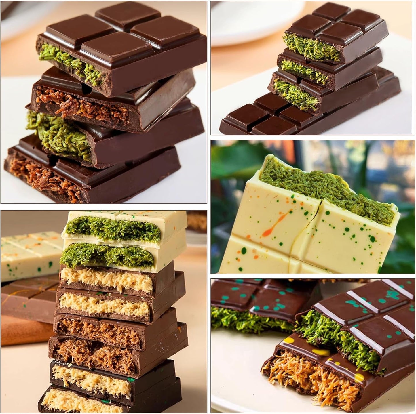 Stampo per cioccolato in silicone da 3 pezzi, stampo per cioccolato Dubai