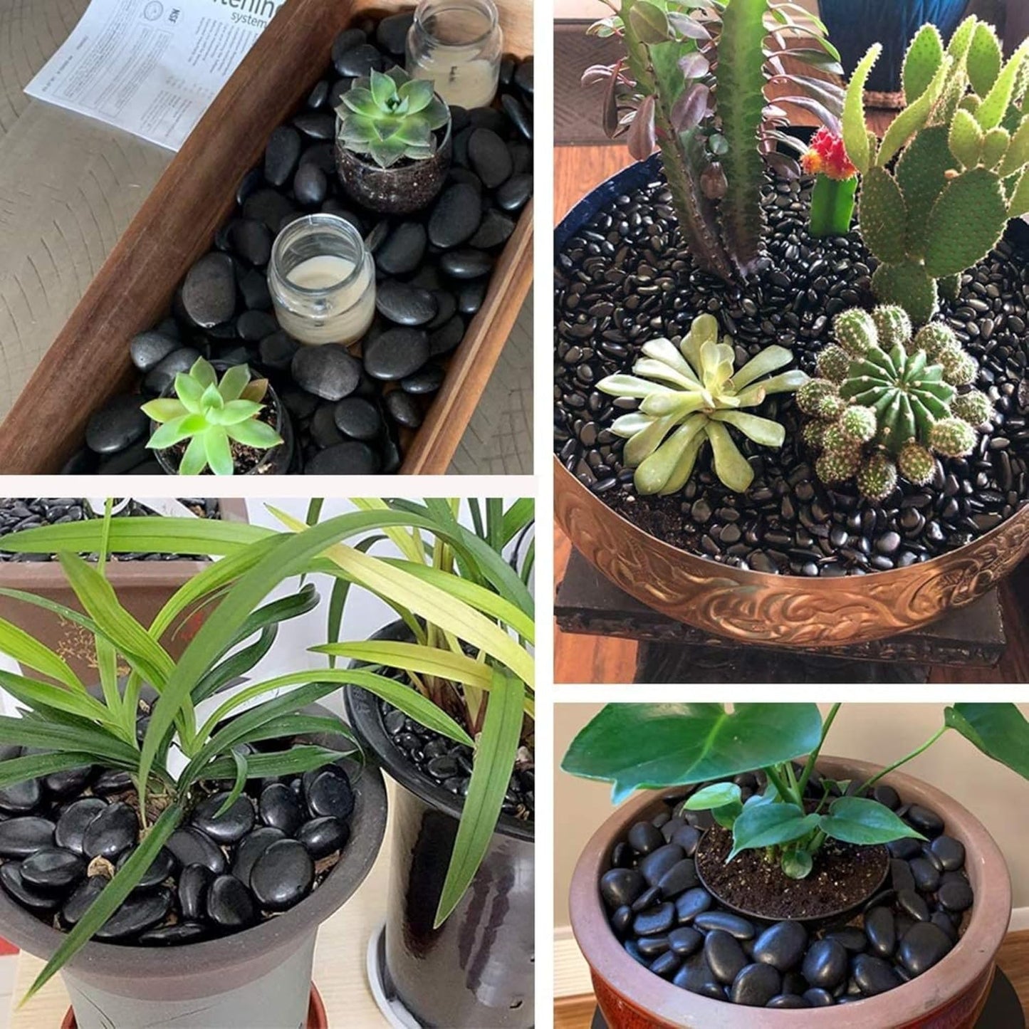Pietre decorative nere per vasi, per acquario o da giardino