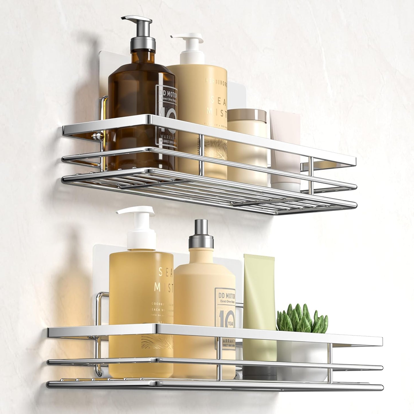 Ripiani Doccia Saffruff  Senza Foratura, 2 Pezzi, Organizer Bagno