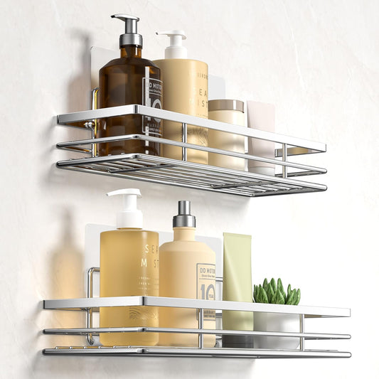 Ripiani Doccia Saffruff  Senza Foratura, 2 Pezzi, Organizer Bagno