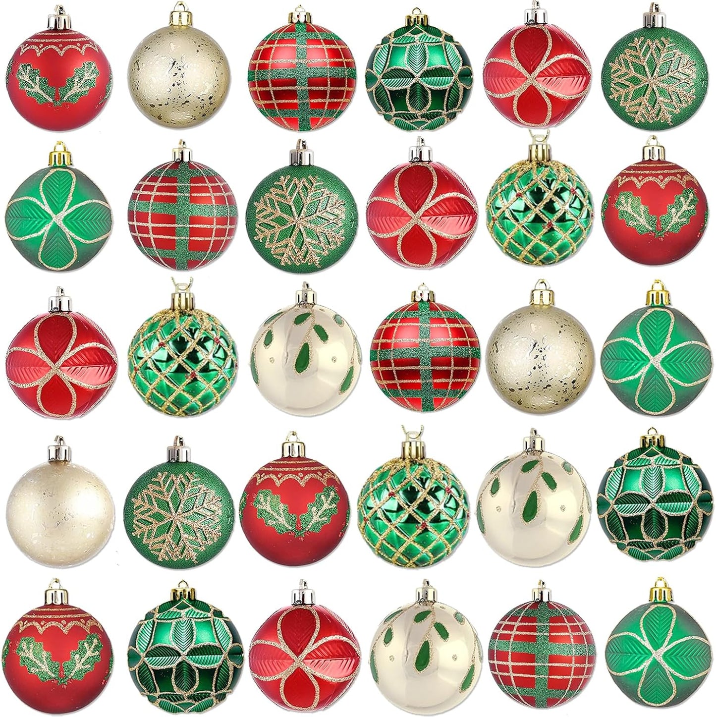 Set di CIRCA 30 palline di Natale in plastica