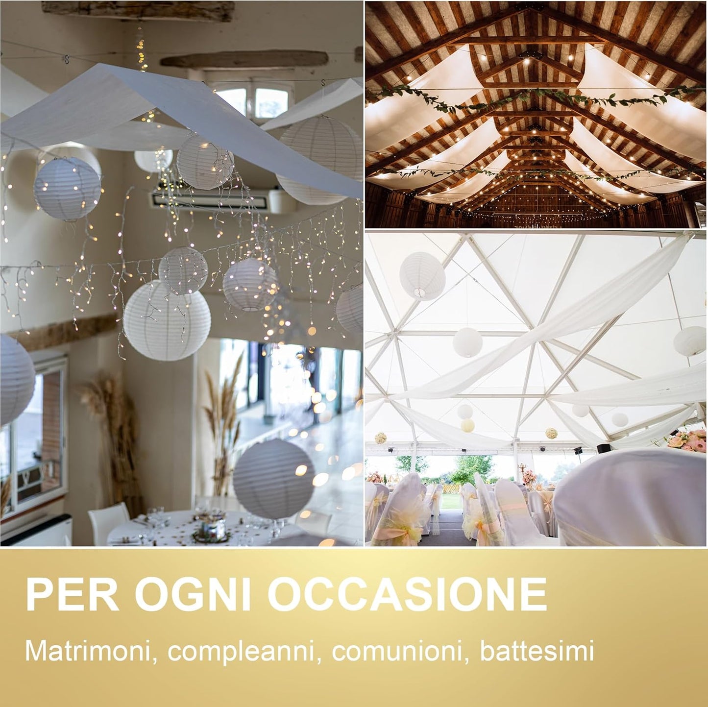 Tenda Decorazione Arco Nuziale, Baby Shower, Comunione, Battesimo, Compleanno 80CM X 100M