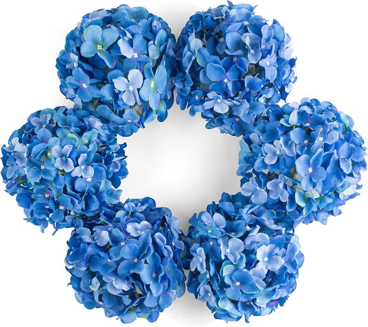 Fiori artificiali di ortensia in seta più grandi con stelo confezione da 6